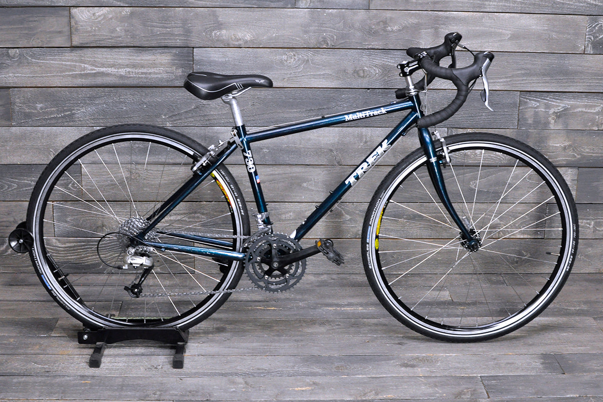 trek 730 bicycle 90s Multitrack Steel Hybrid bike, Pearl White & Navy Blue, 39cm/XS Small Trek 730 multitrack